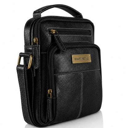 Axis -  Black Leather Crossbody Bag