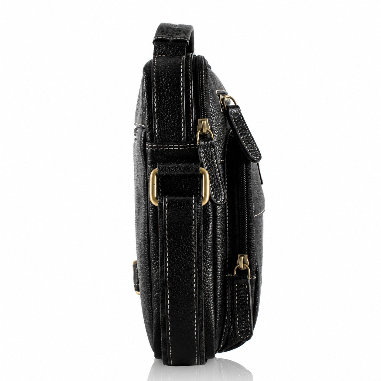 Axis -  Black Leather Crossbody Bag