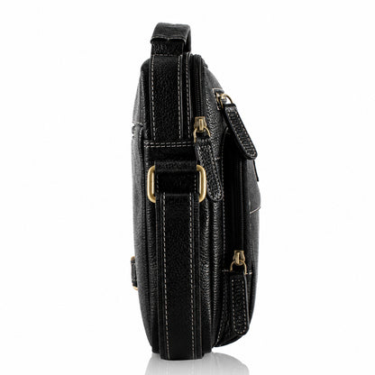 Axis -  Black Leather Crossbody Bag