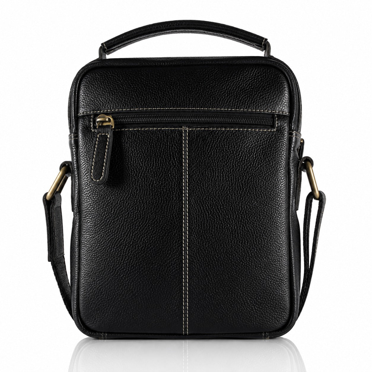 Axis -  Black Leather Crossbody Bag