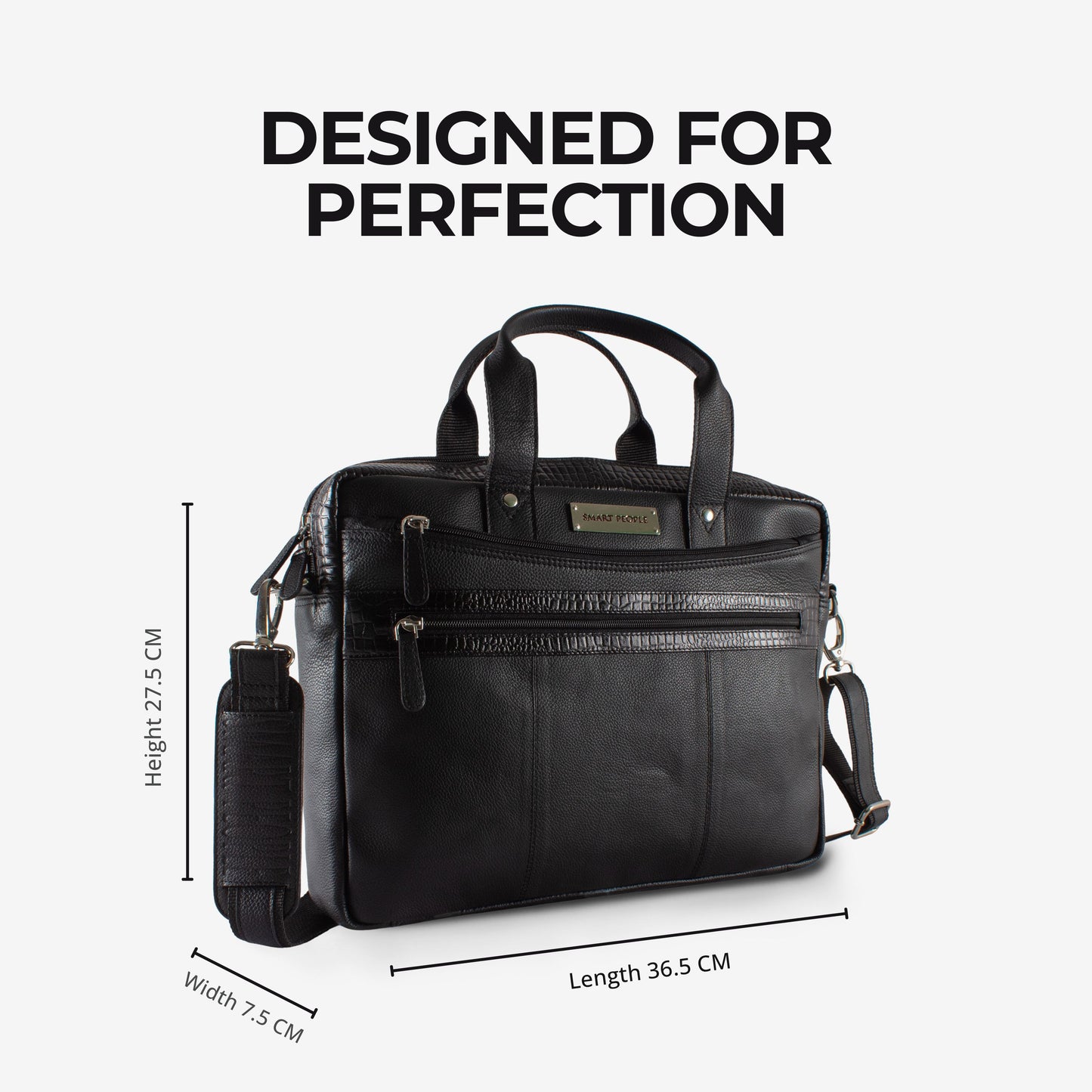 banker black leather laptop bag
