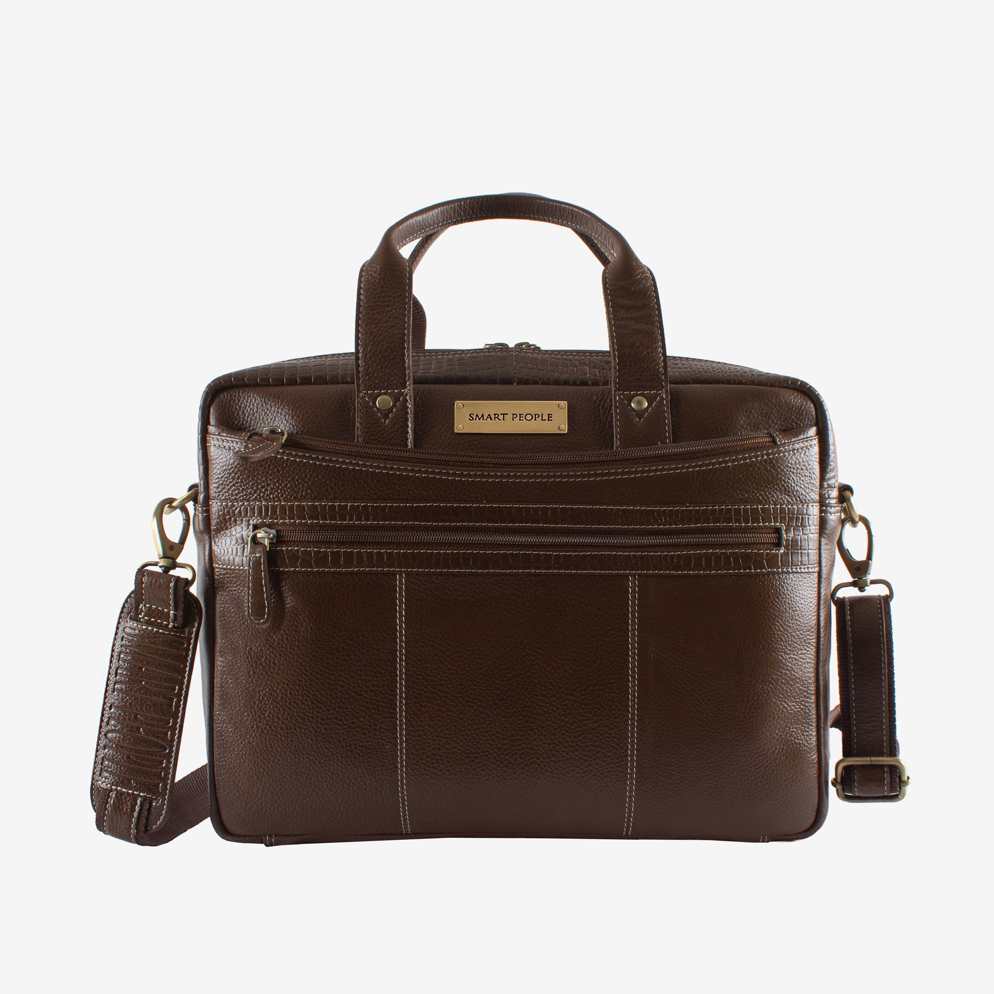 banker brushwood leather laptop bag