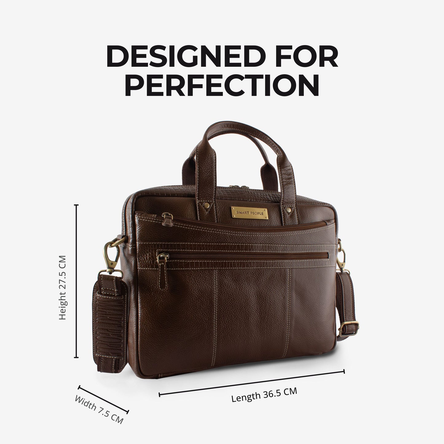 banker brushwood leather laptop bag