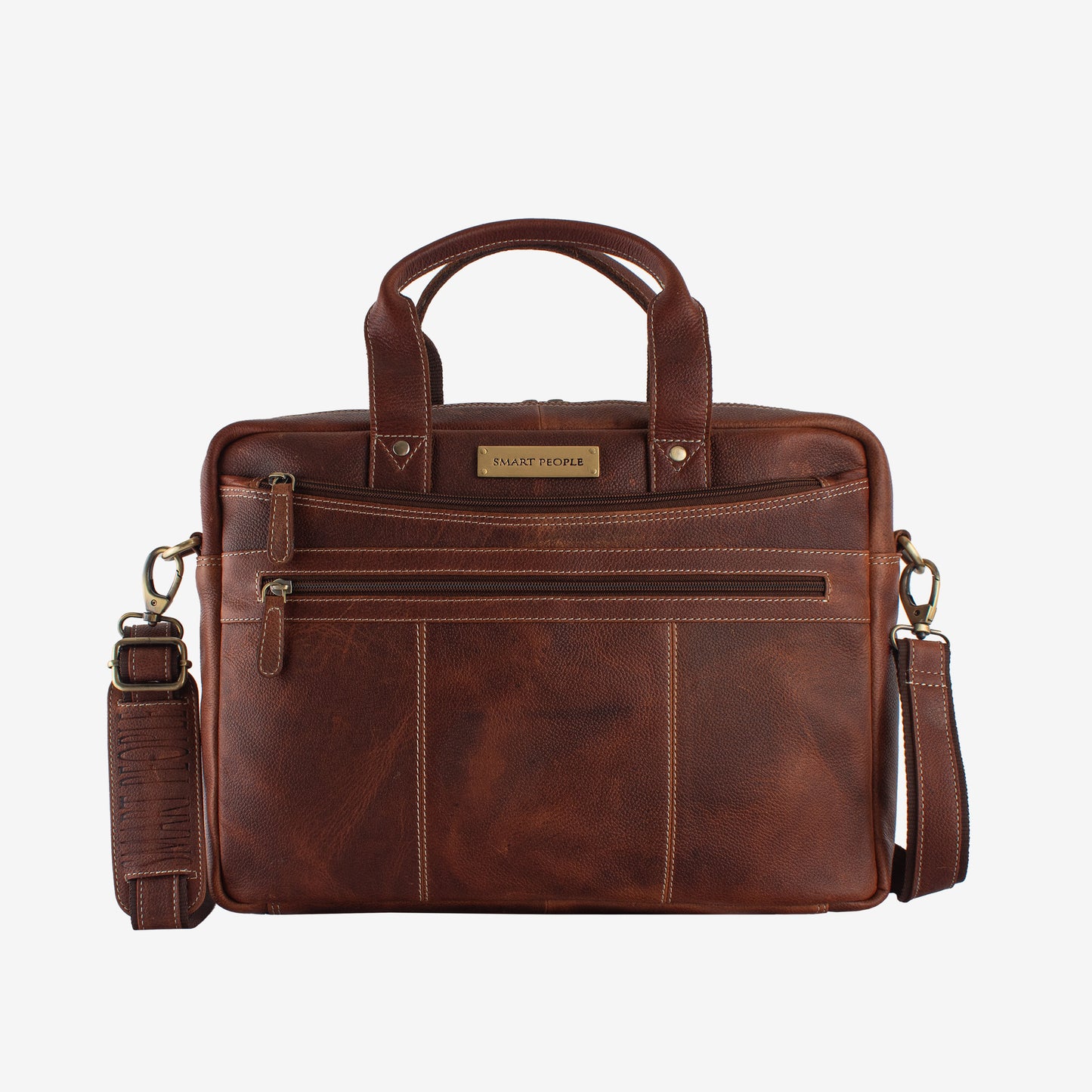 banker brown genuine leather laptop bag for men