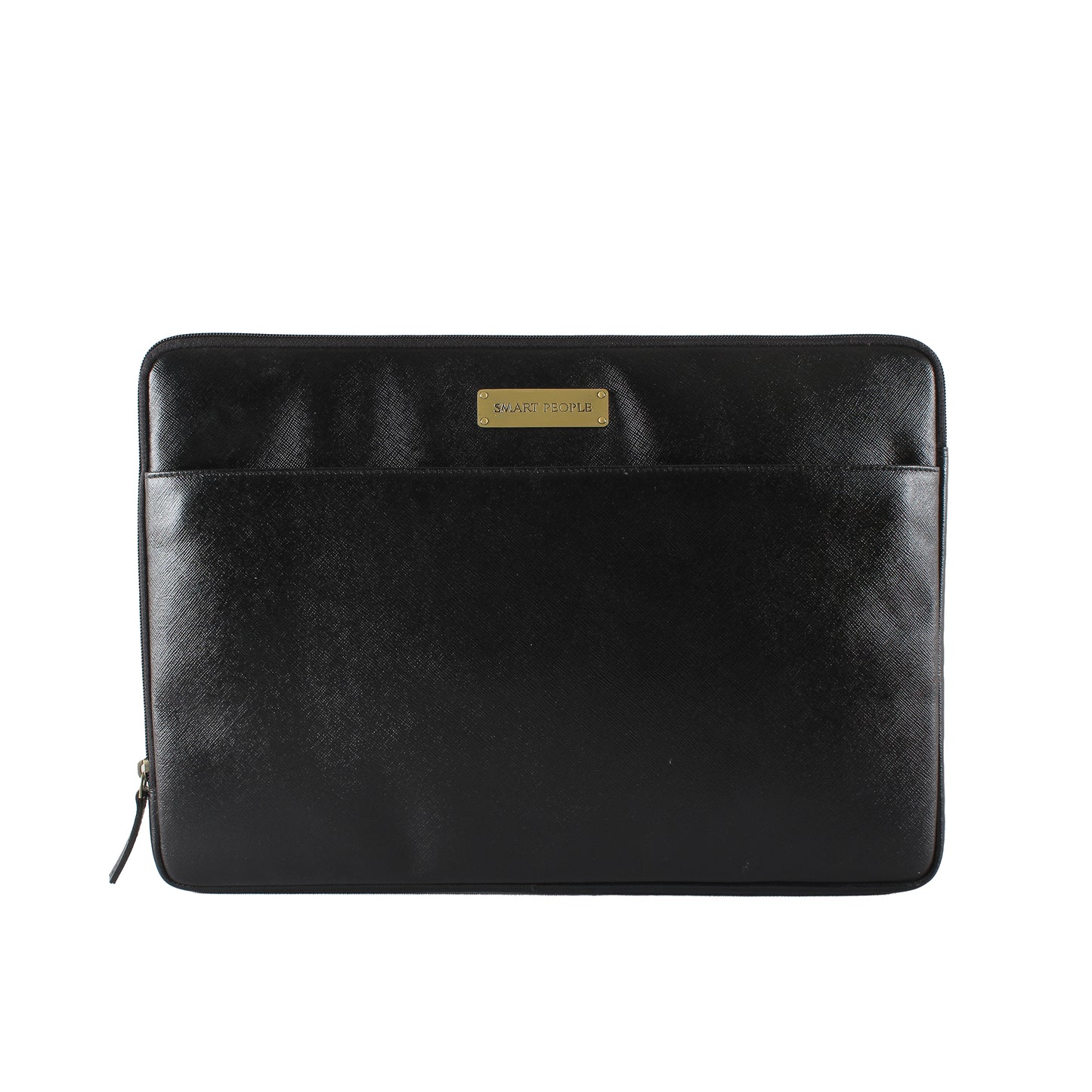 Enfold Genuine Leather Laptop Bag Sleeve - Black