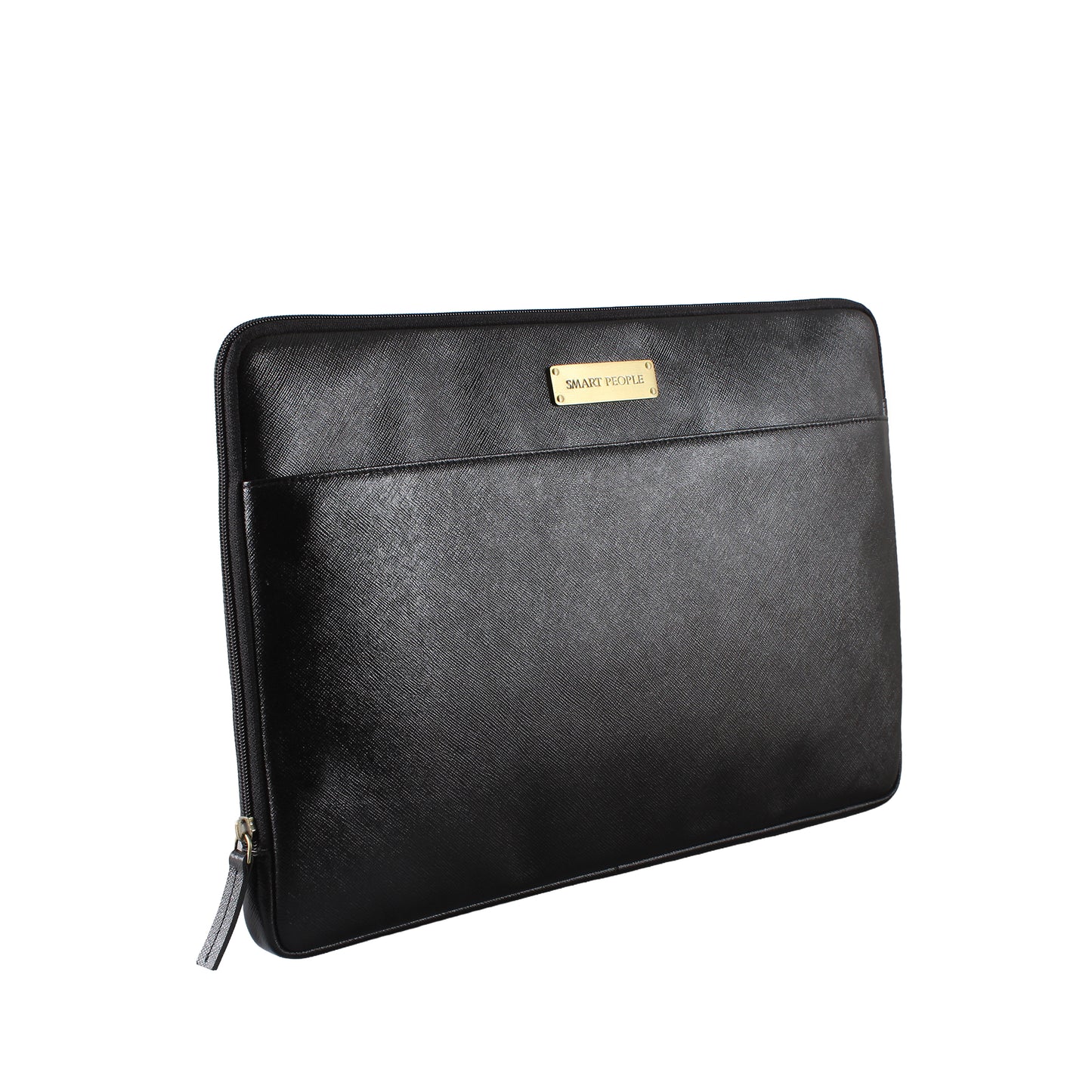 Enfold Genuine Leather Laptop Bag Sleeve - Black