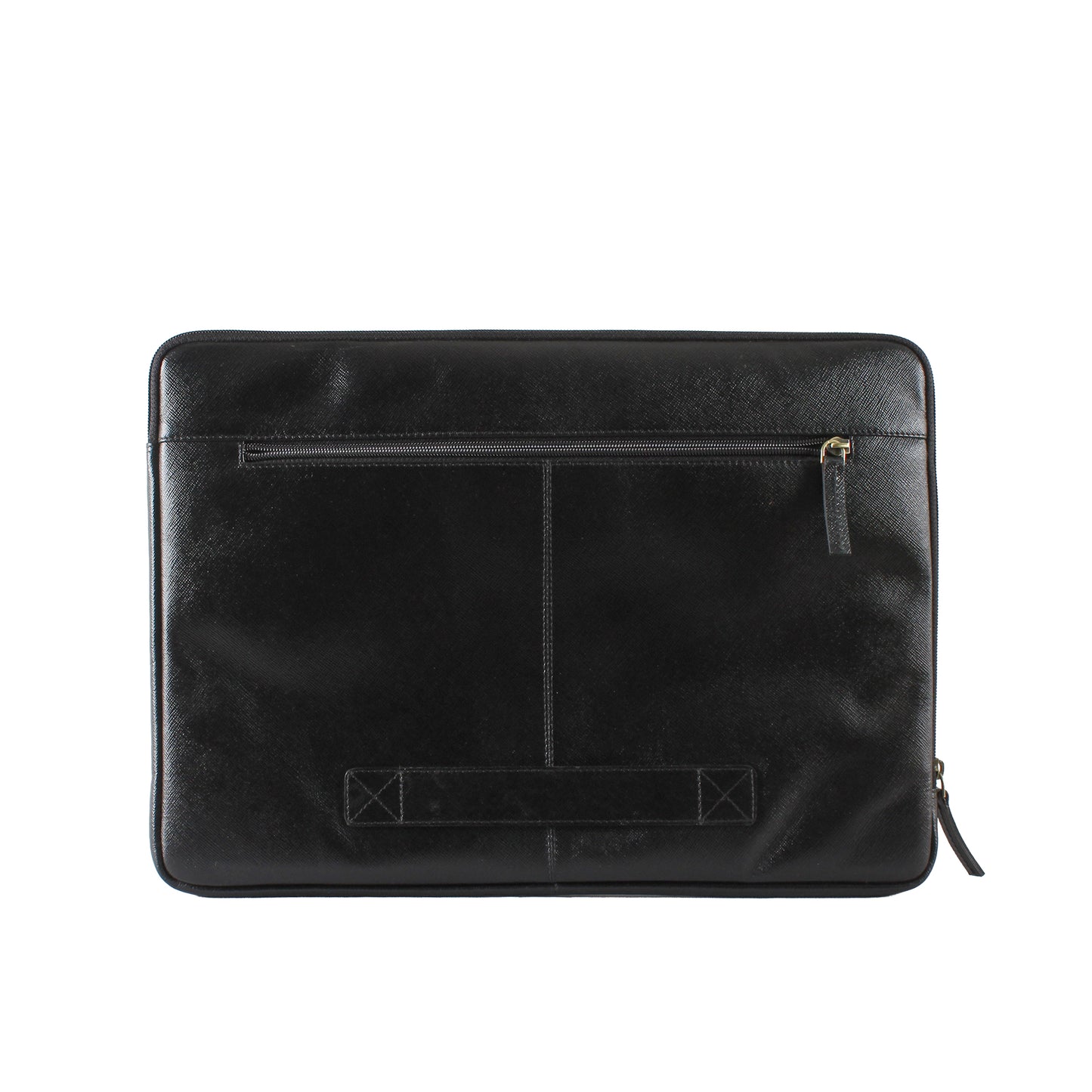 Enfold Genuine Leather Laptop Bag Sleeve - Black