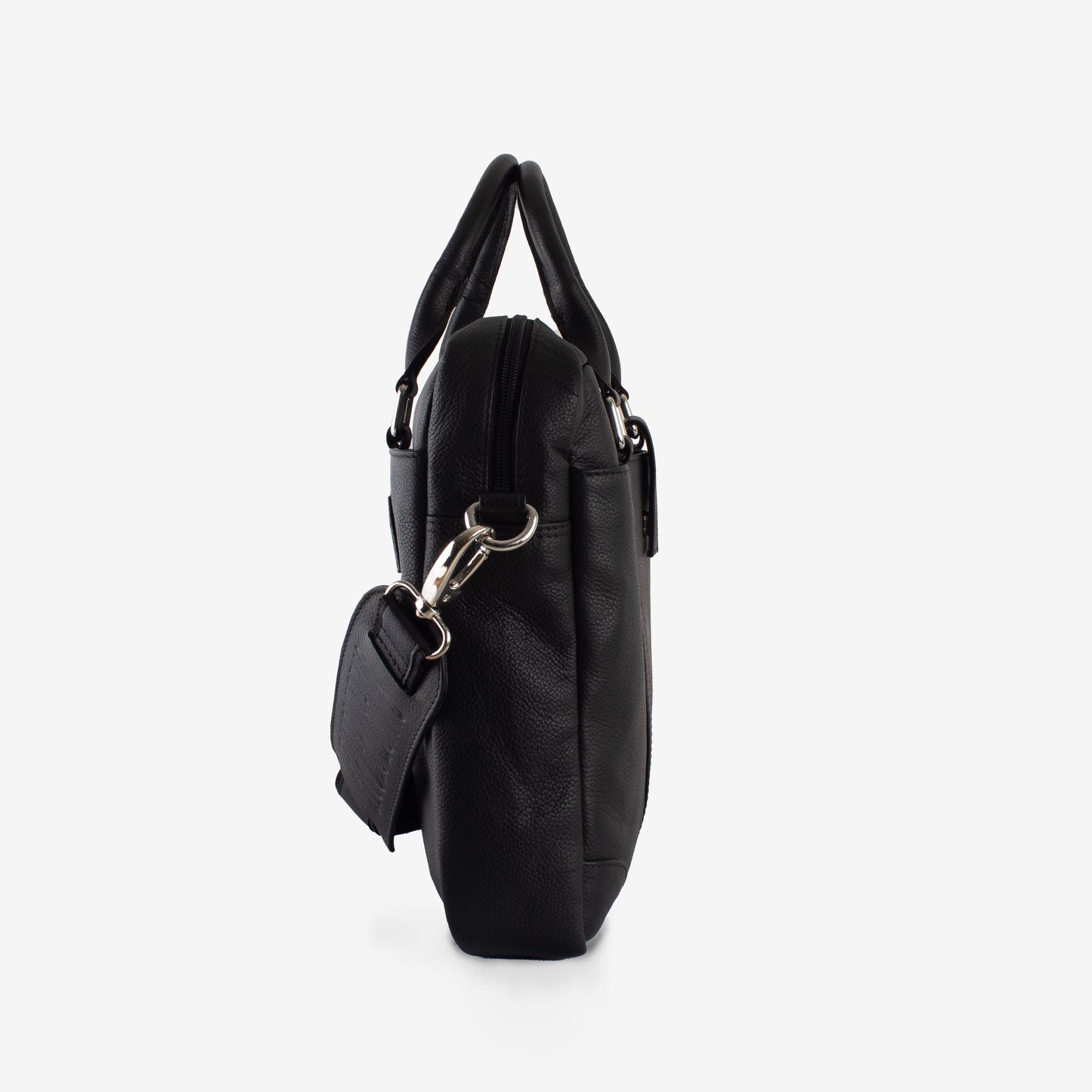 black genuine leather laptop bag for men