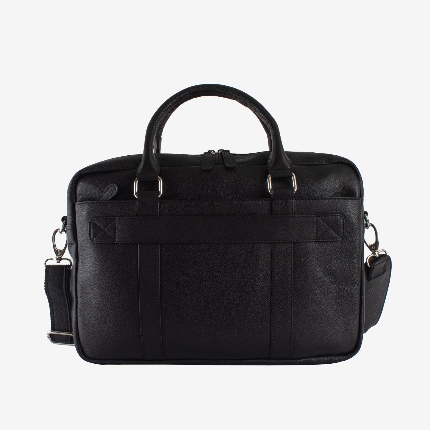 black genuine leather laptop bag for men