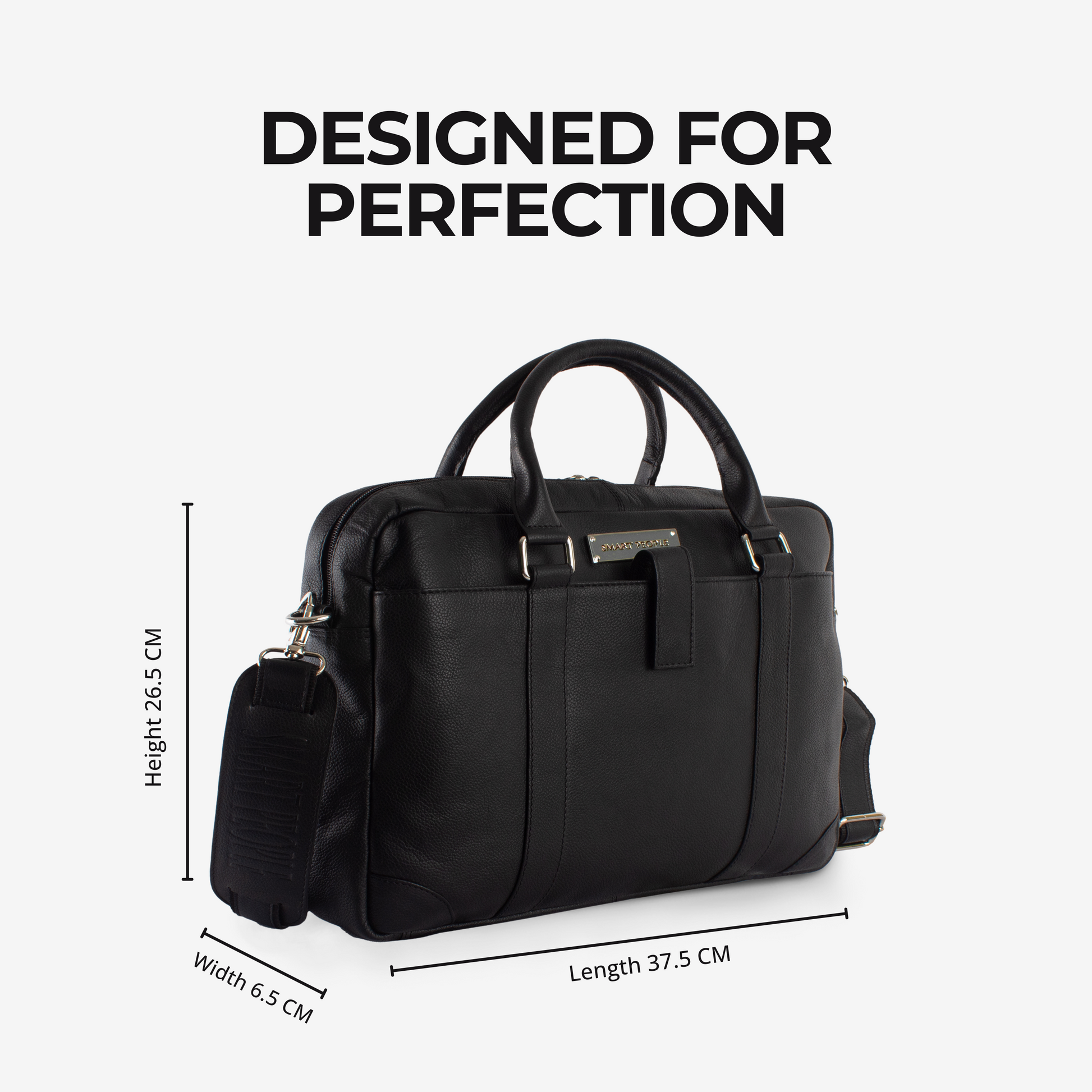 black genuine leather laptop bag for men