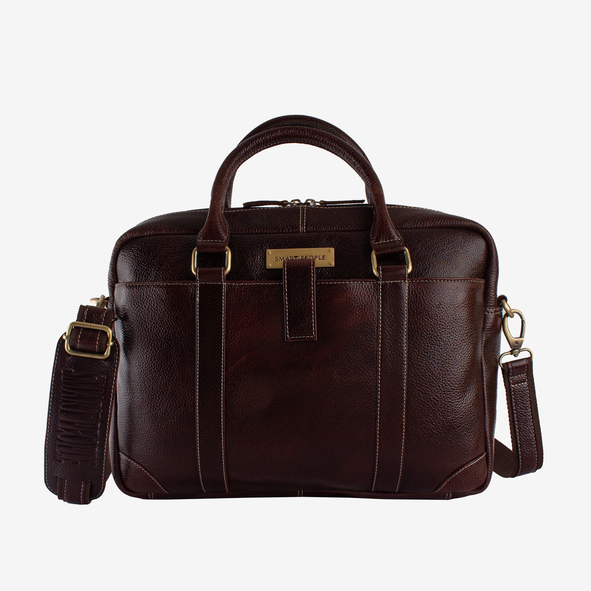 executive brown genuine leather laptop bag for men