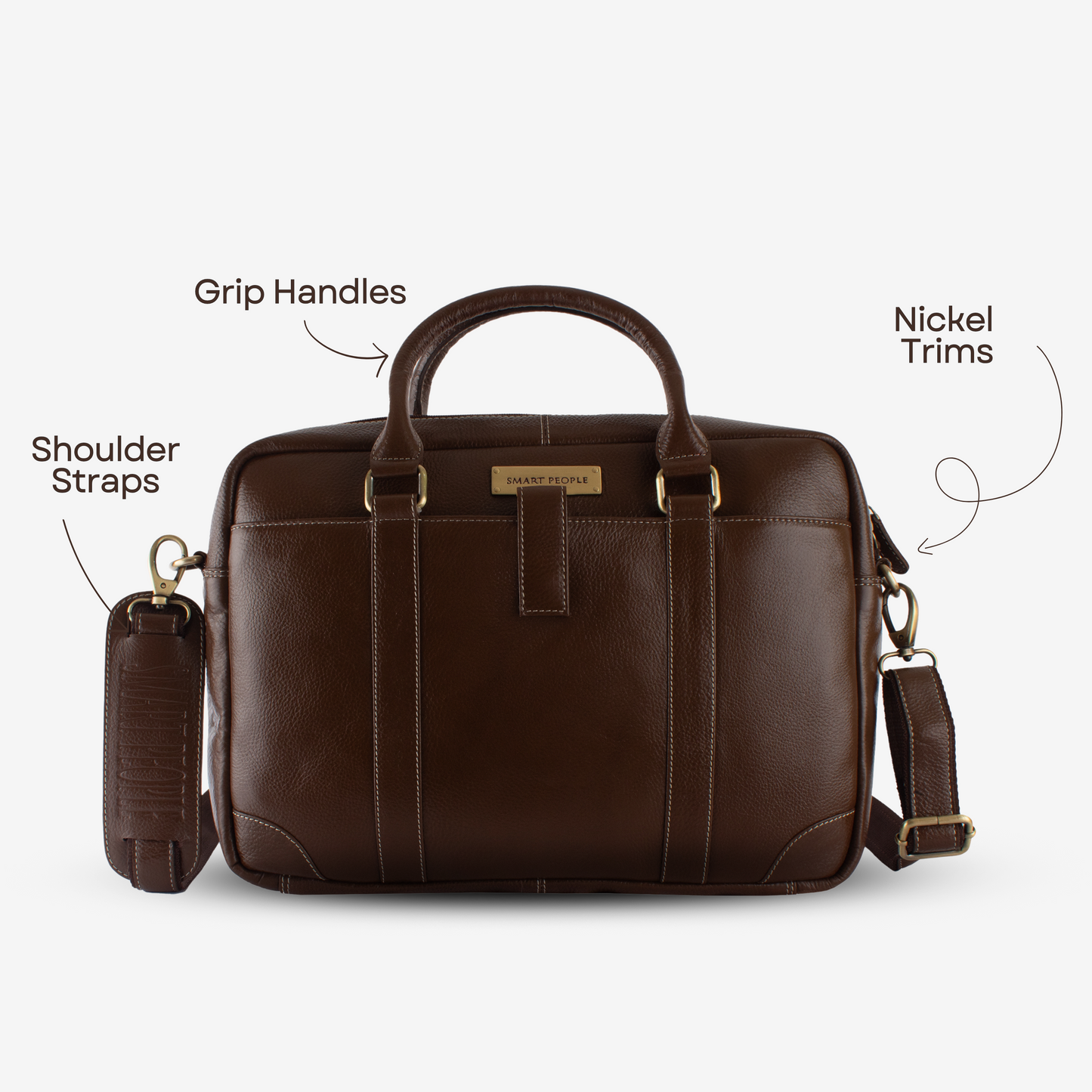 executive brushwood genuine leather laptop bag for men