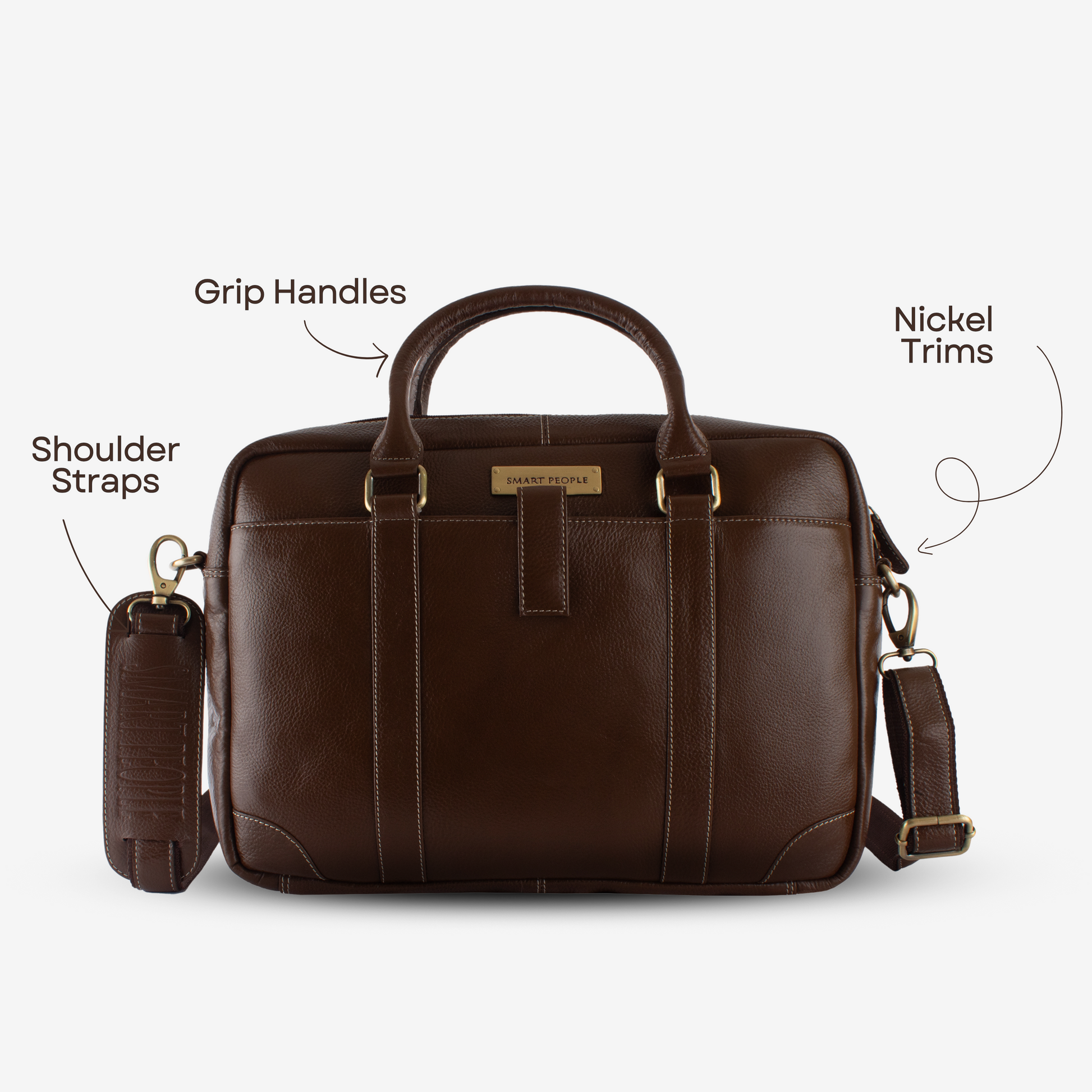 executive brushwood genuine leather laptop bag for men