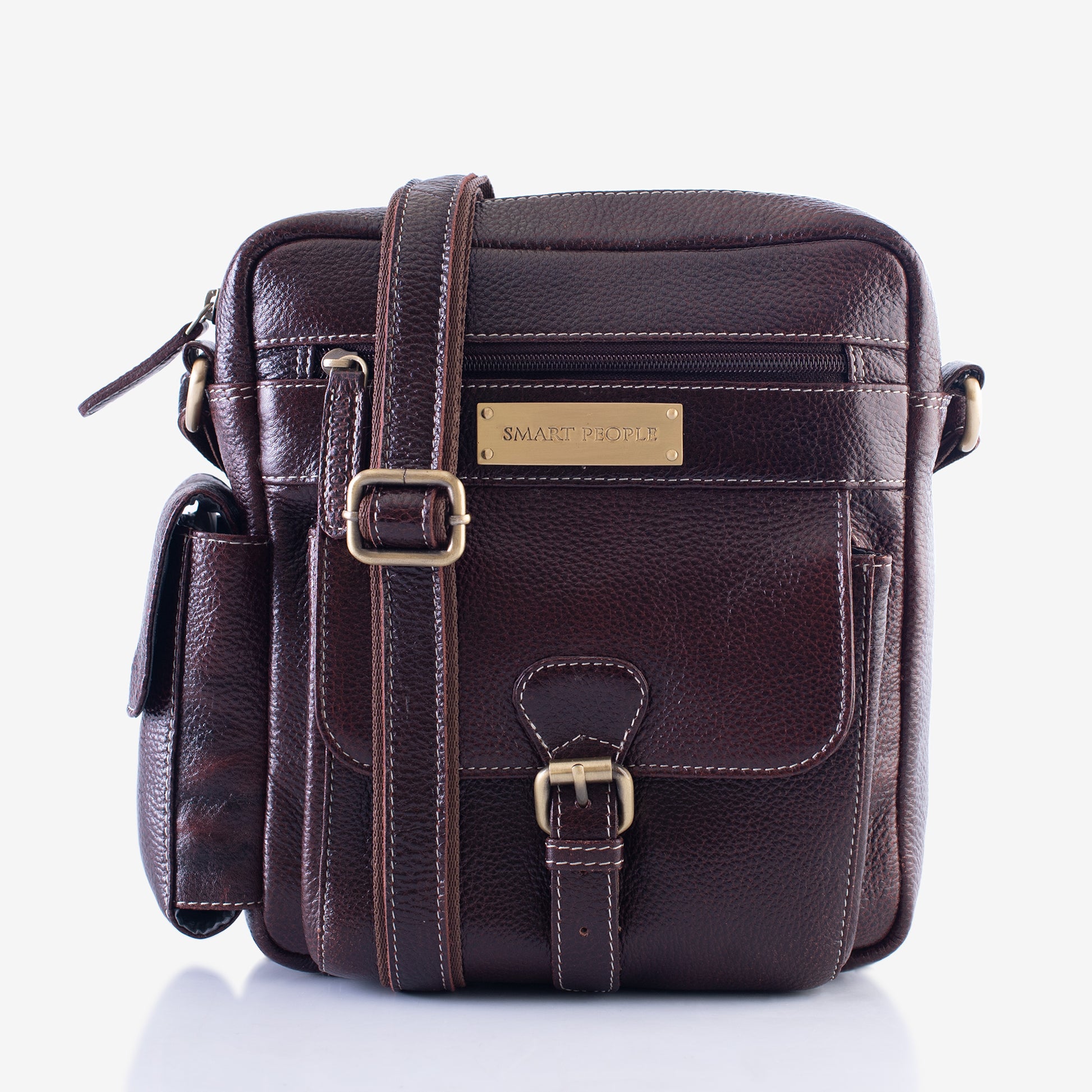 brown leather crossbody bag
