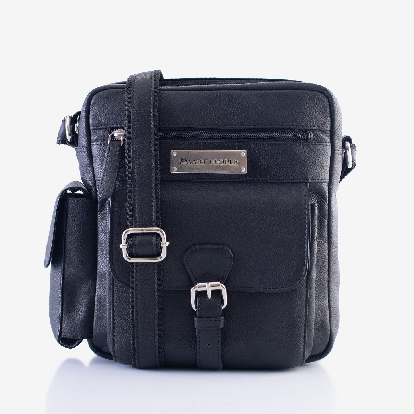 black leather crossbody bag