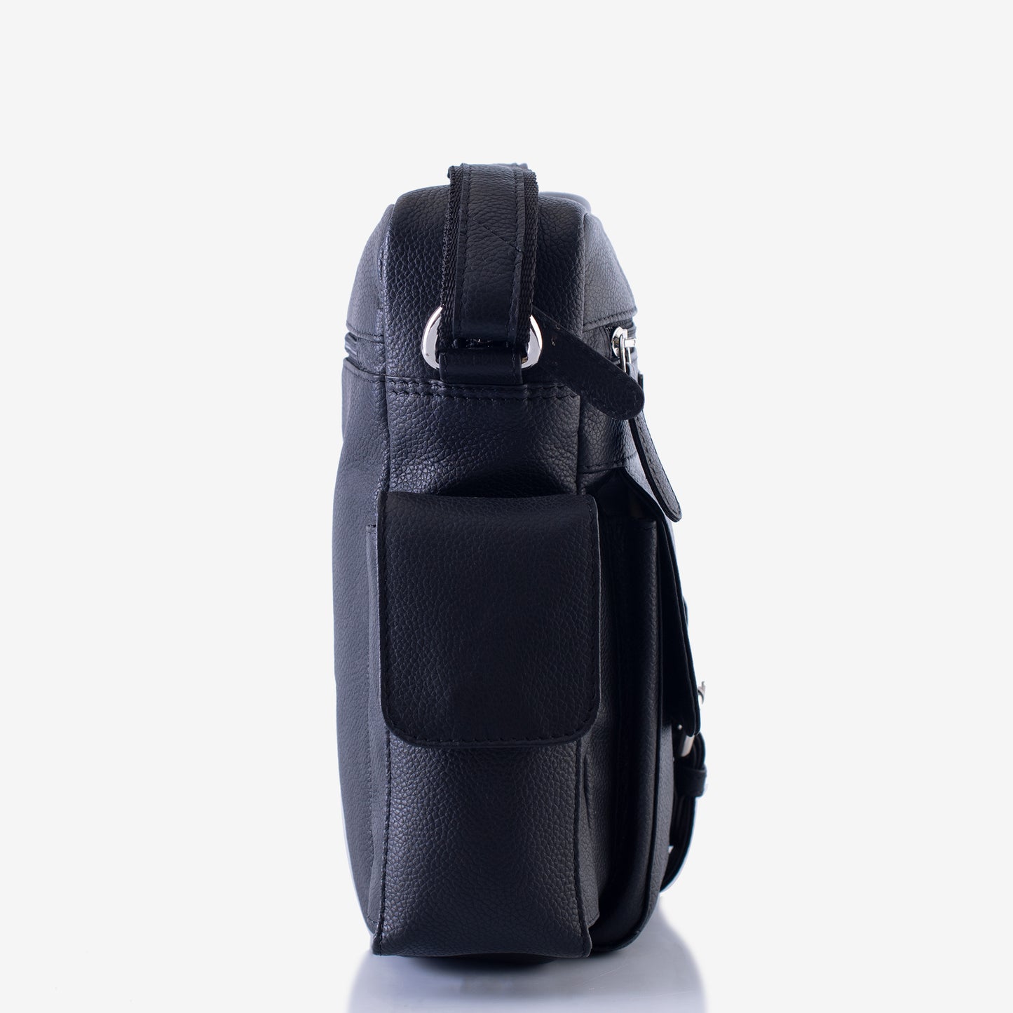 black leather crossbody bag