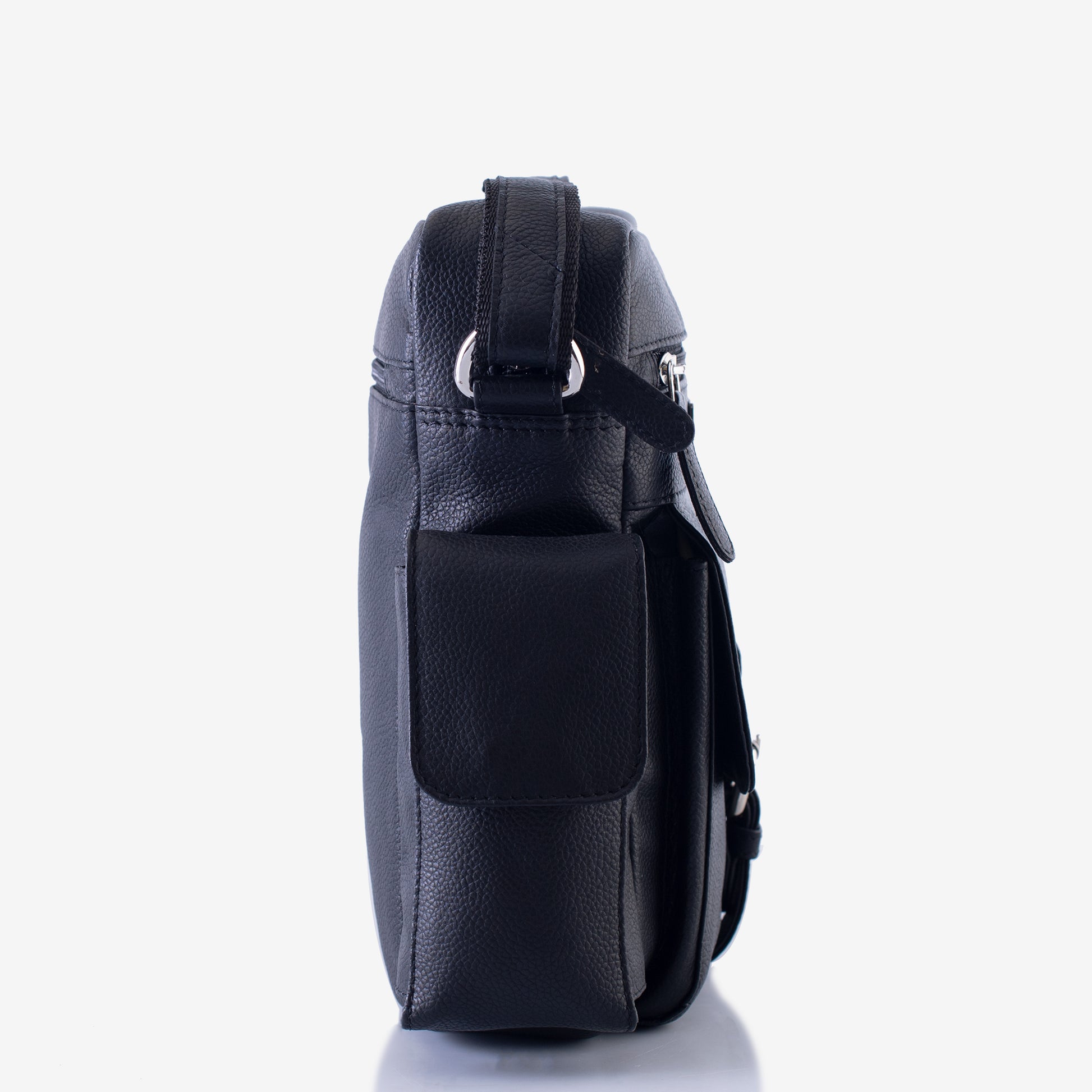 black leather crossbody bag