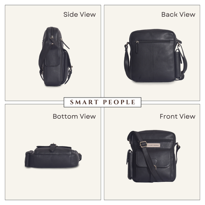 black leather crossbody bag