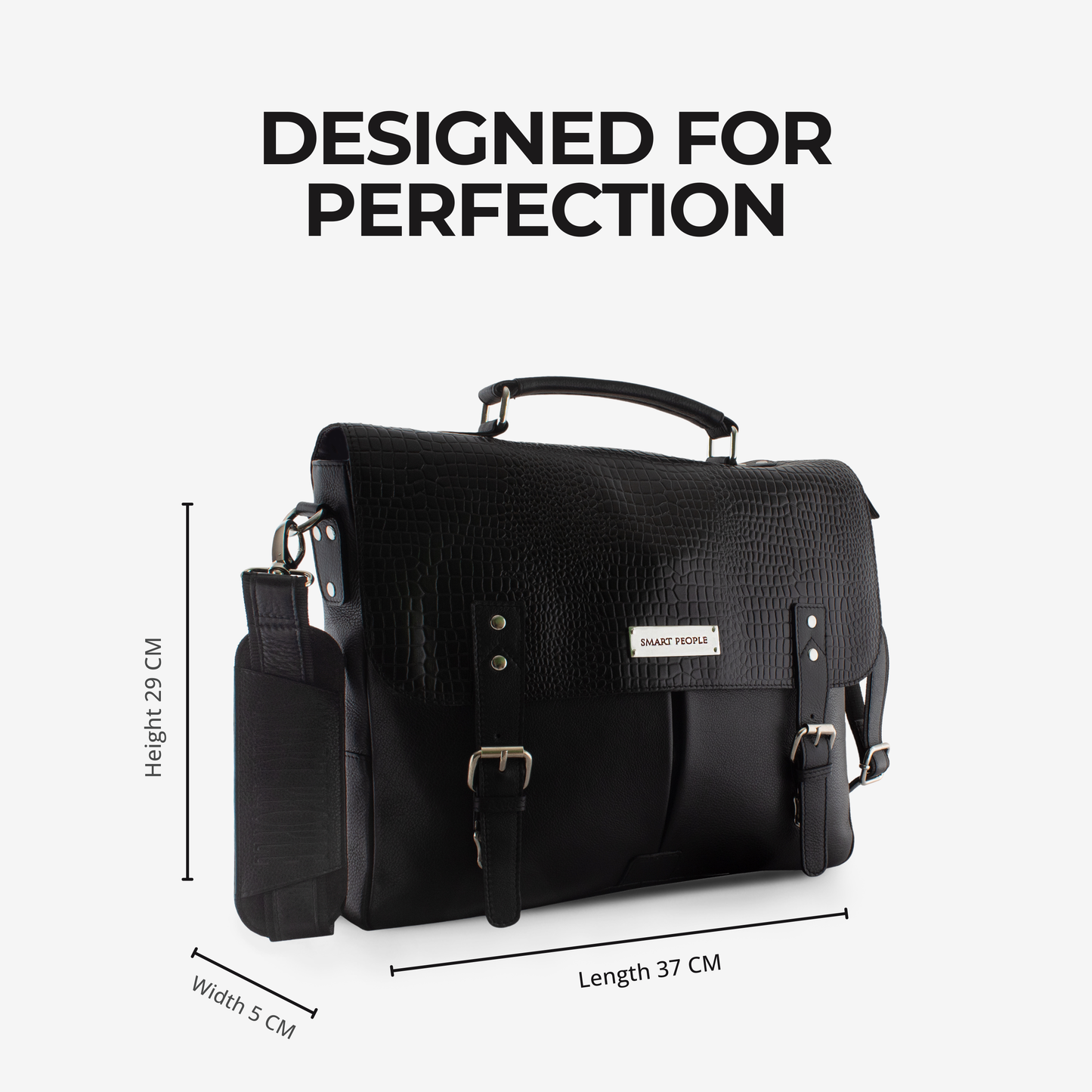 Innovator - Black Leather Laptop Bag