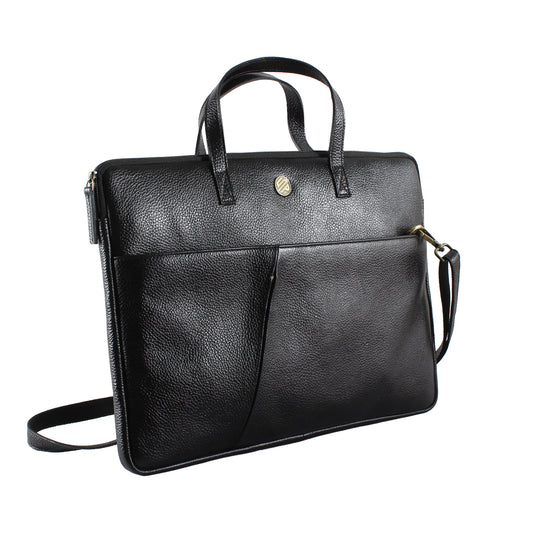 Laplet Genuine Leather Laptop Bag Sleeve - Black