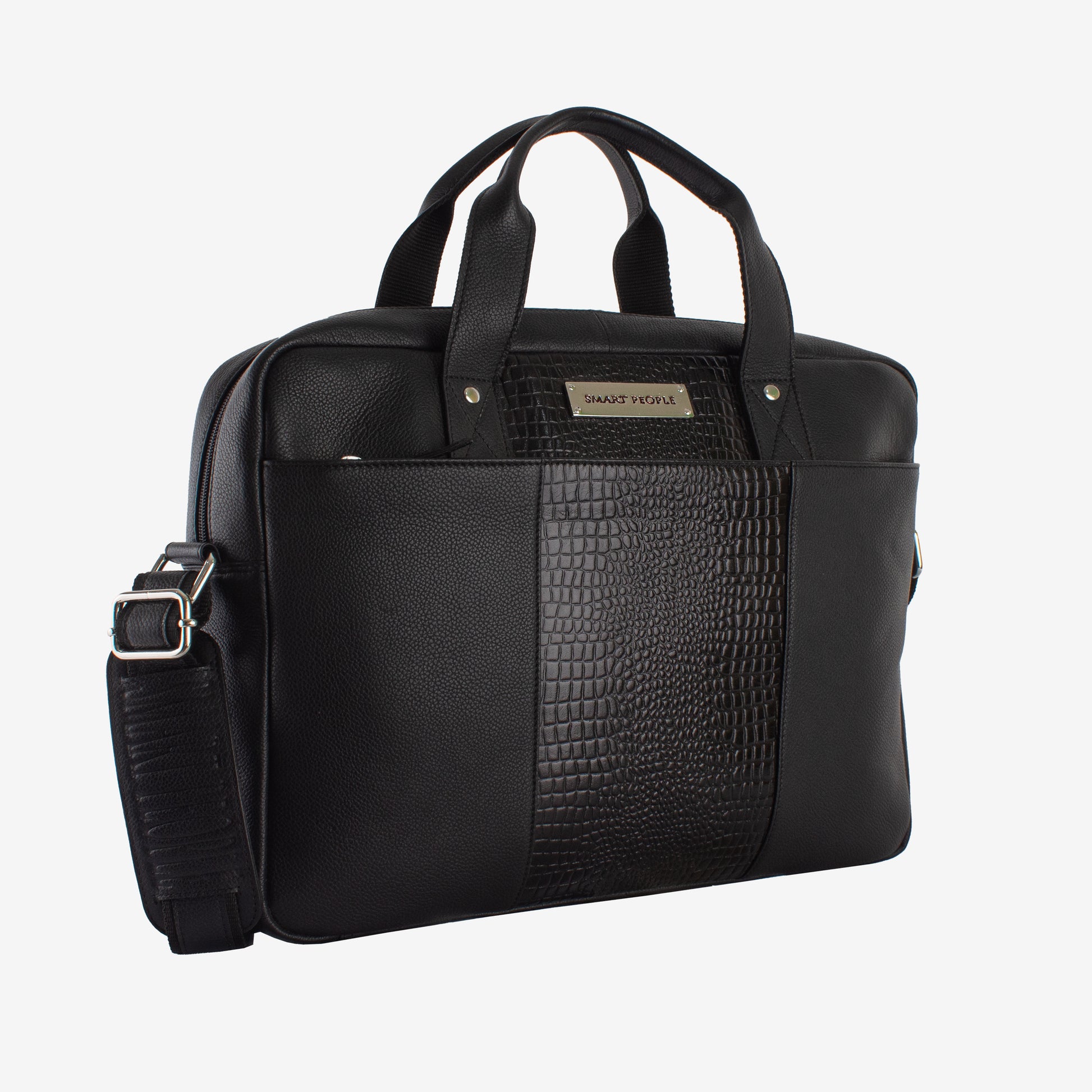 black leather laptop bag for men