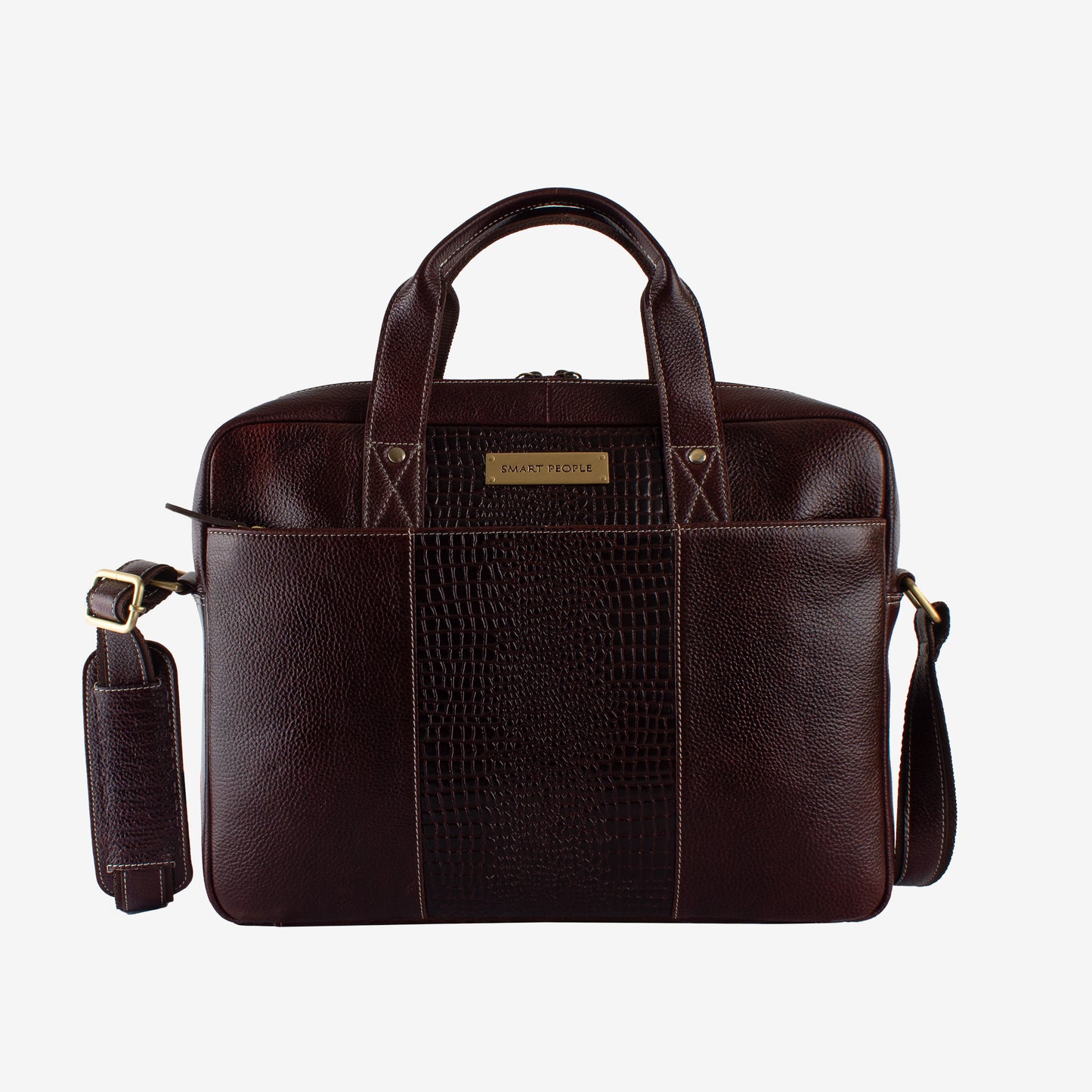 legend croco brown genuine leather laptop bag for men