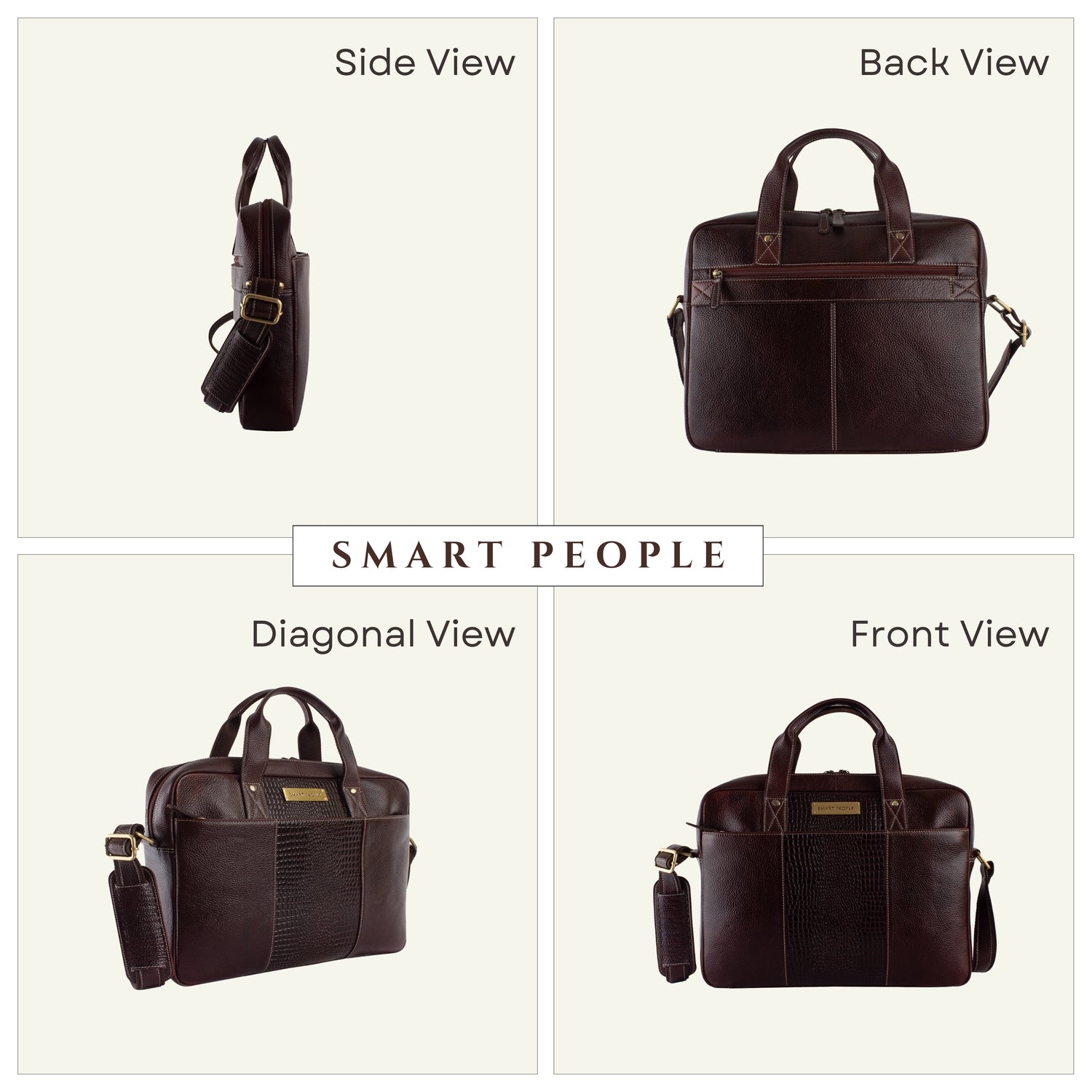 legend croco brown genuine leather laptop bag for men