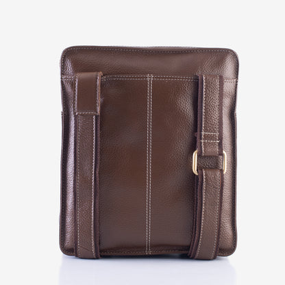 Adventurer Brushwood Genuine Leather Crossbody Bag for Men – Front View | Smart People India