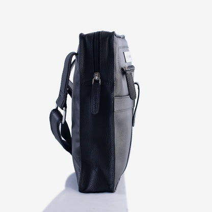 Adventurer Black Genuine Leather Crossbody Bag for Men – Interior View | Smart People India