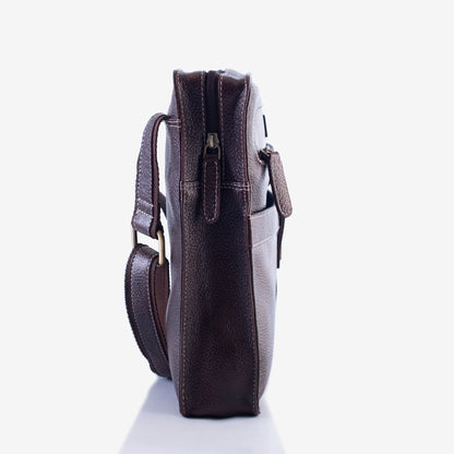 Adventurer Brown Genuine Leather Crossbody Bag for Men – Interior View | Smart People India