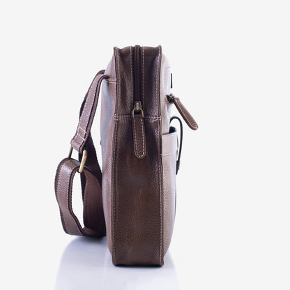 Adventurer Brushwood Genuine Leather Crossbody Bag for Men – Interior View | Smart People India