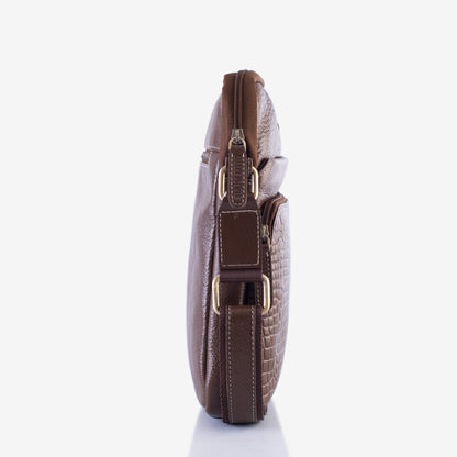 Voyager Brushwood Genuine Leather Crossbody Bag for Men – Interior View | Smart People India