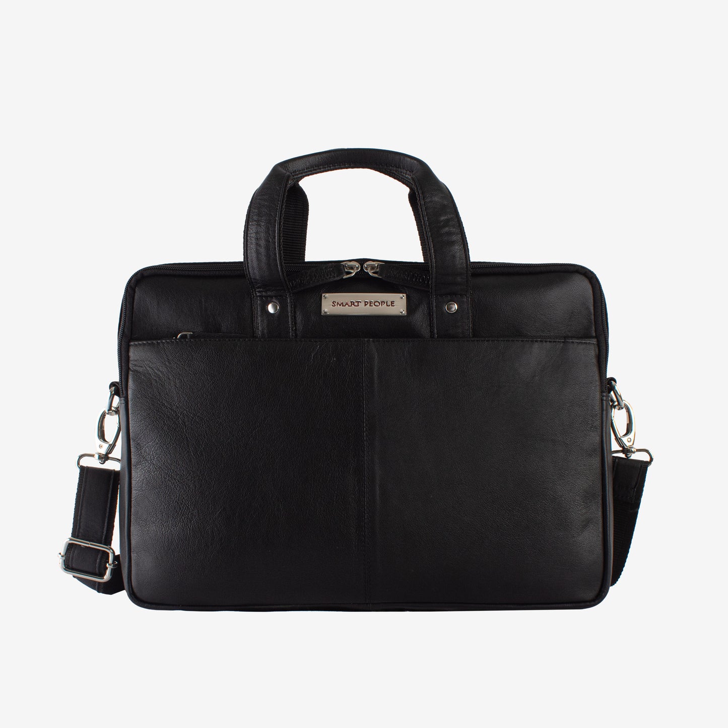 professor black genuine leather laptop bag for men
