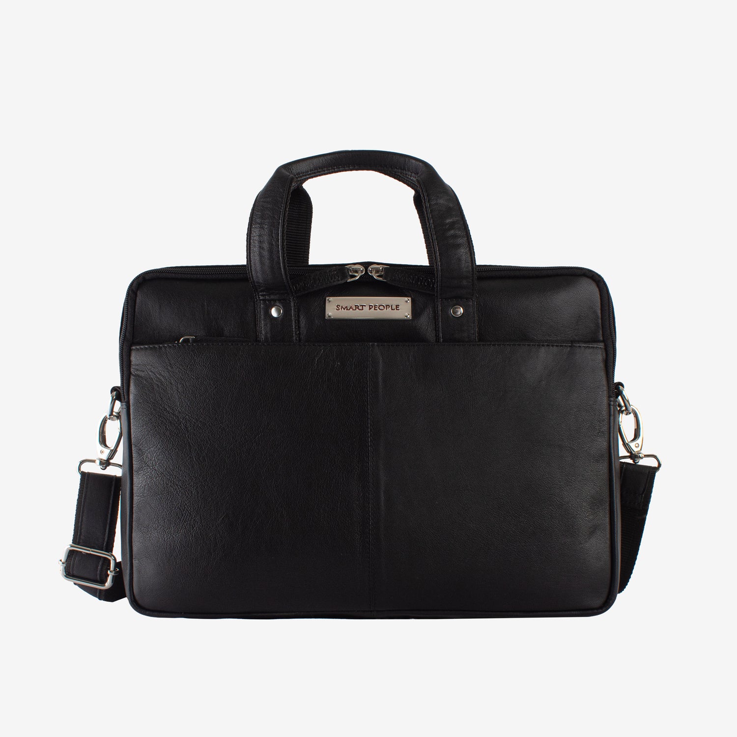 professor black genuine leather laptop bag for men