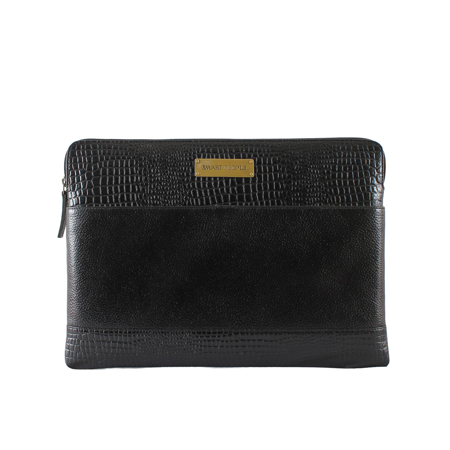 Techy Genuine Leather Laptop Bag Sleeve - Black