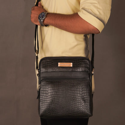 black leather crossbody bag