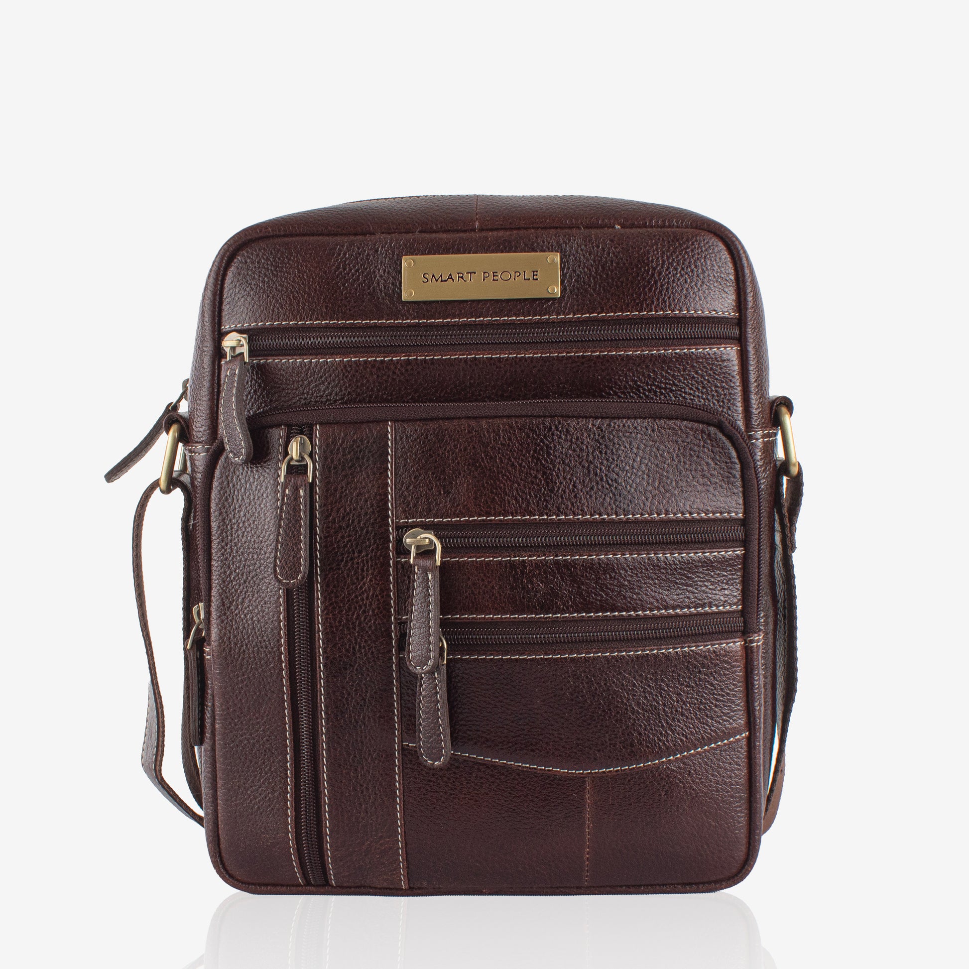 brown leather crossbody bag