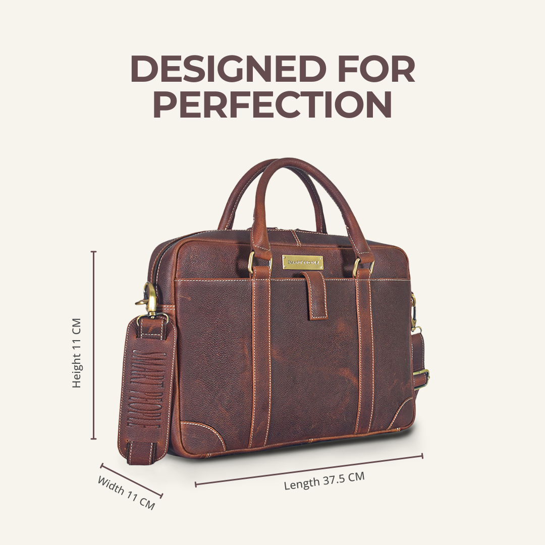 Executive - Choco Crunch Leather Laptop Bag